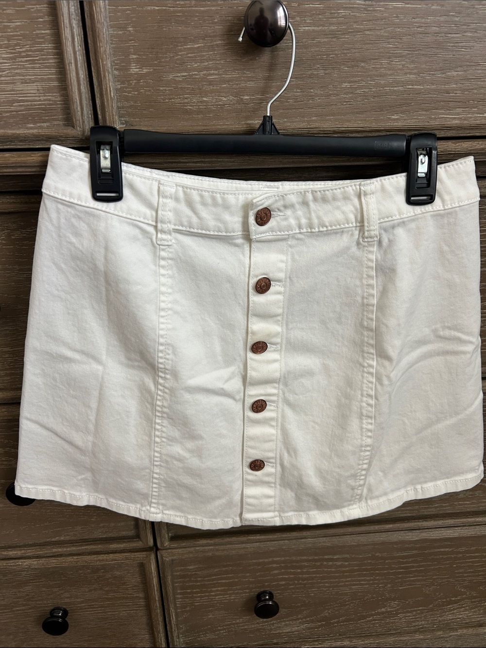 Celebrity Pink Cream Button-Front Mini Skirt